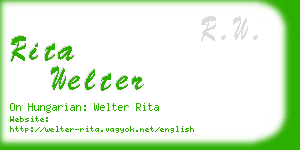 rita welter business card